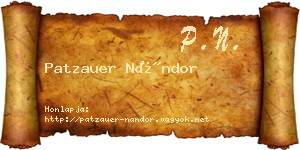 Patzauer Nándor névjegykártya